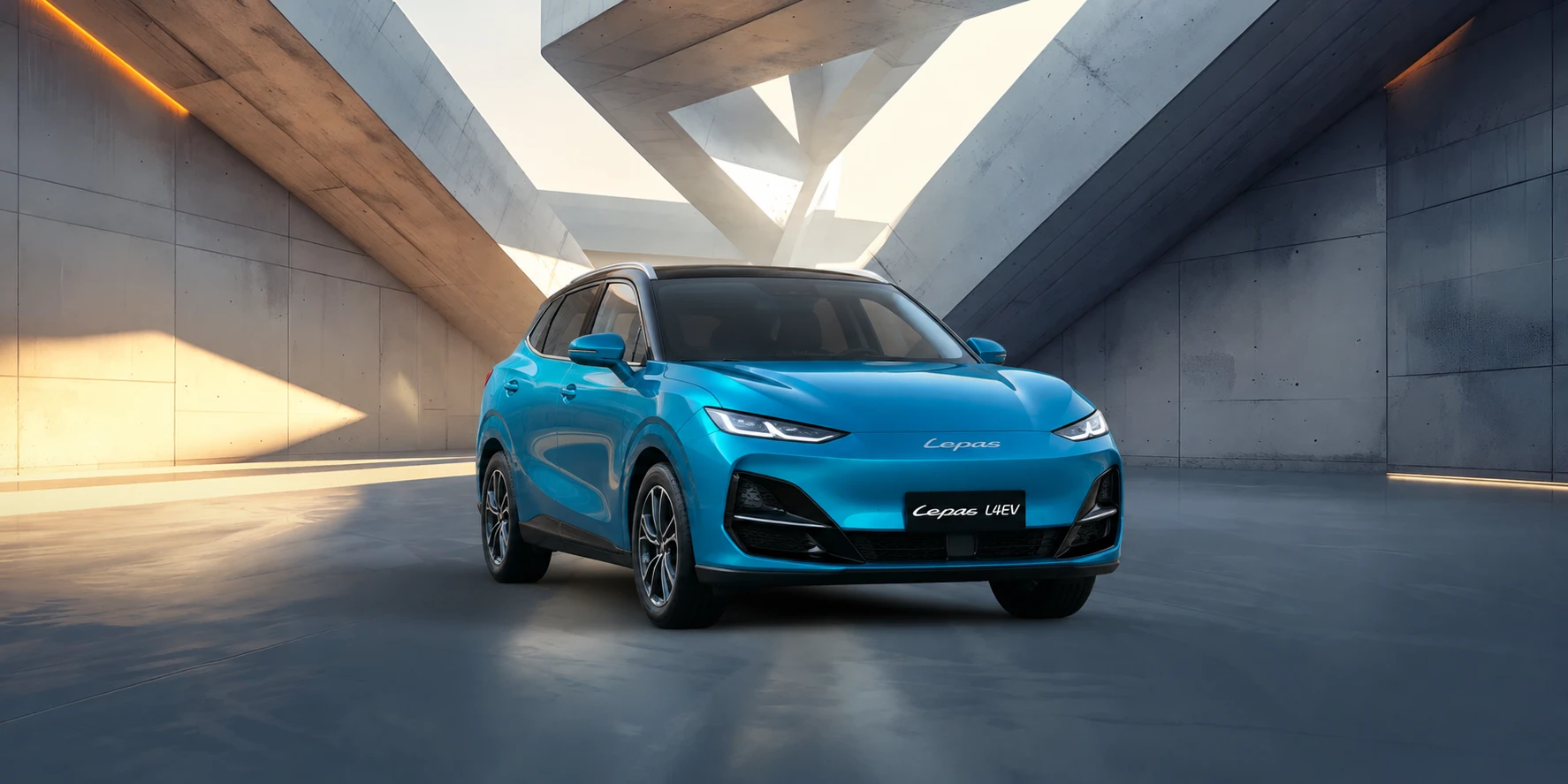 LEPAS L4 EV en color azul, vista frontal